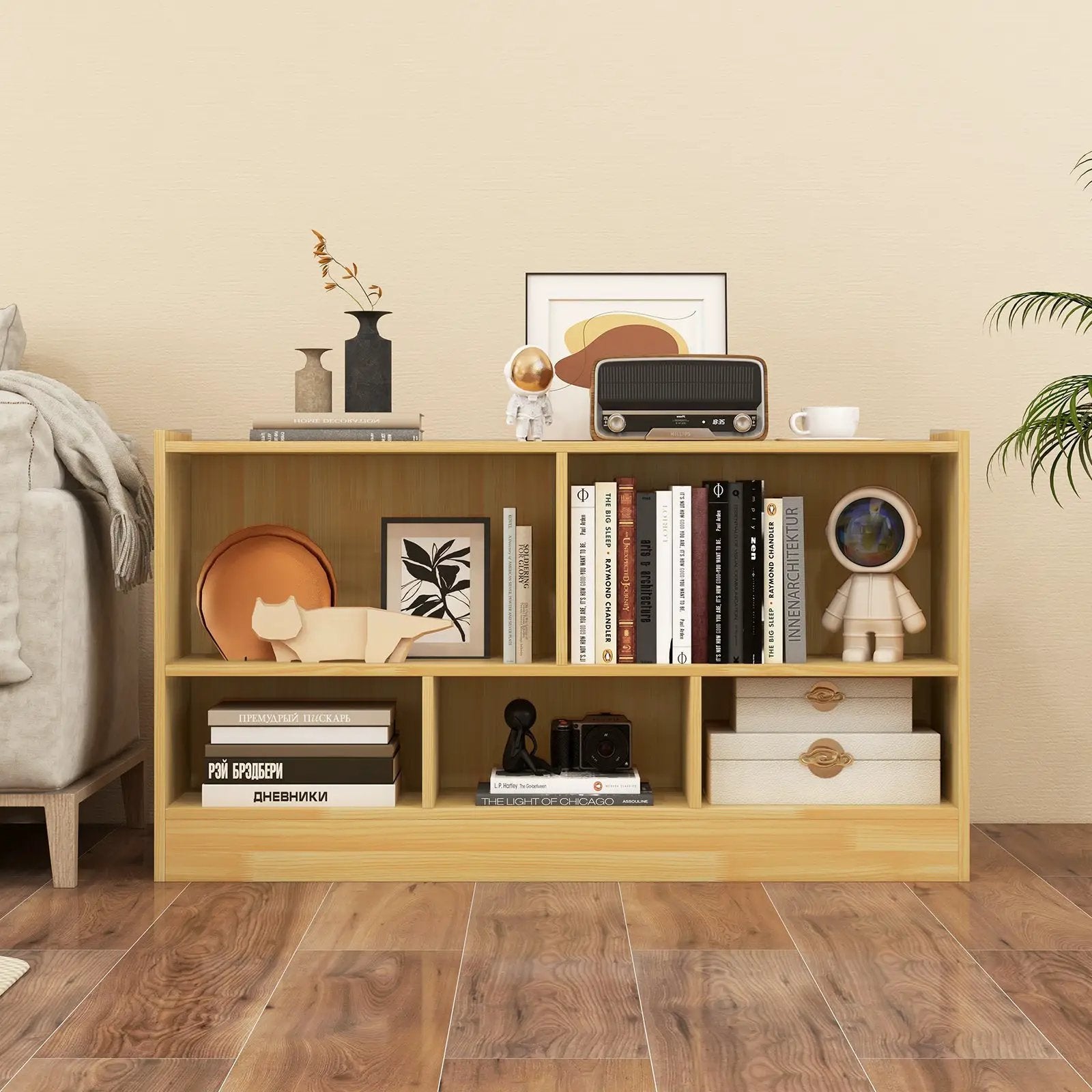 Kids 2-Shelf Bookcase 5-Cube Wood Toy Storage Cabinet Organizer by DirectDeals