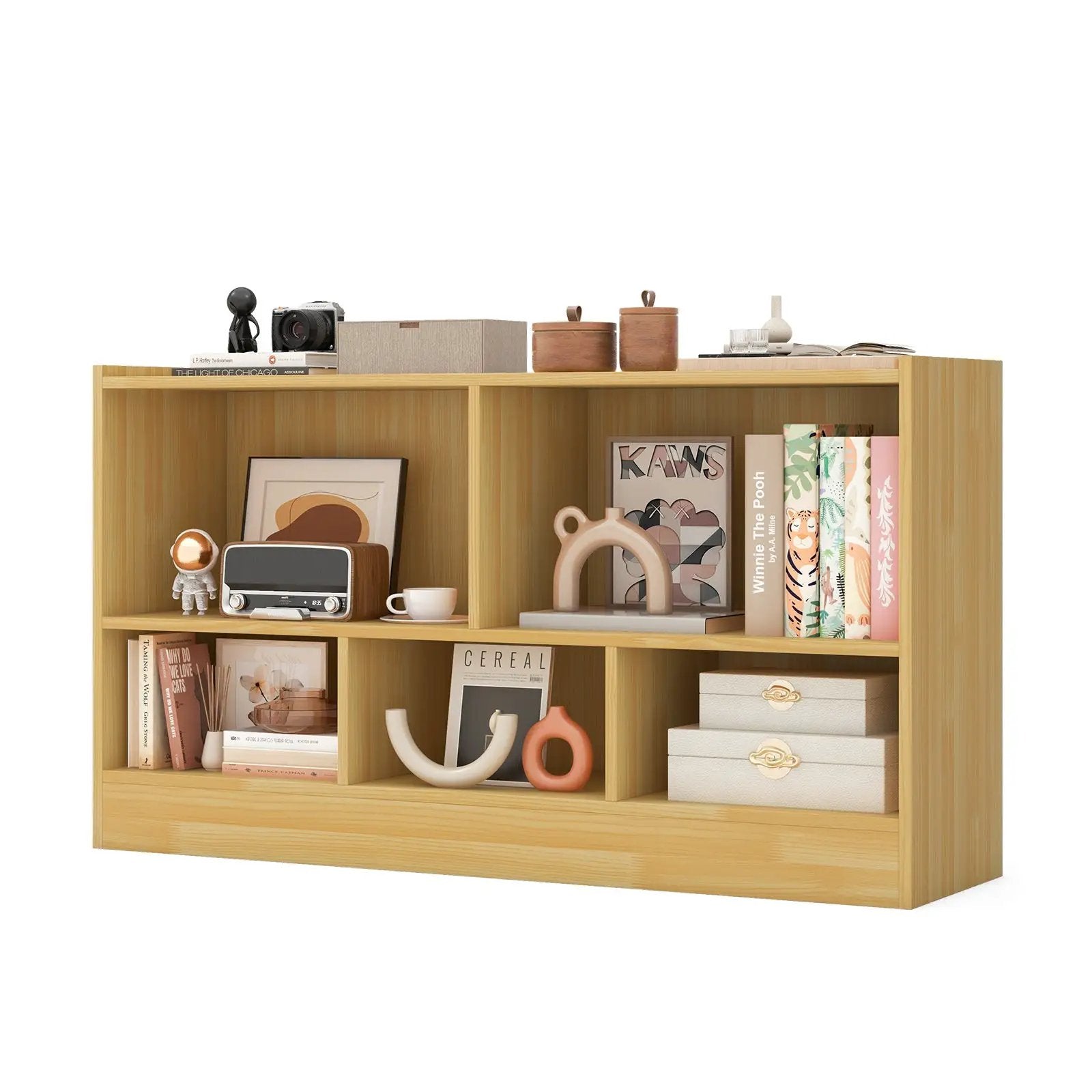 Kids 2-Shelf Bookcase 5-Cube Wood Toy Storage Cabinet Organizer by DirectDeals