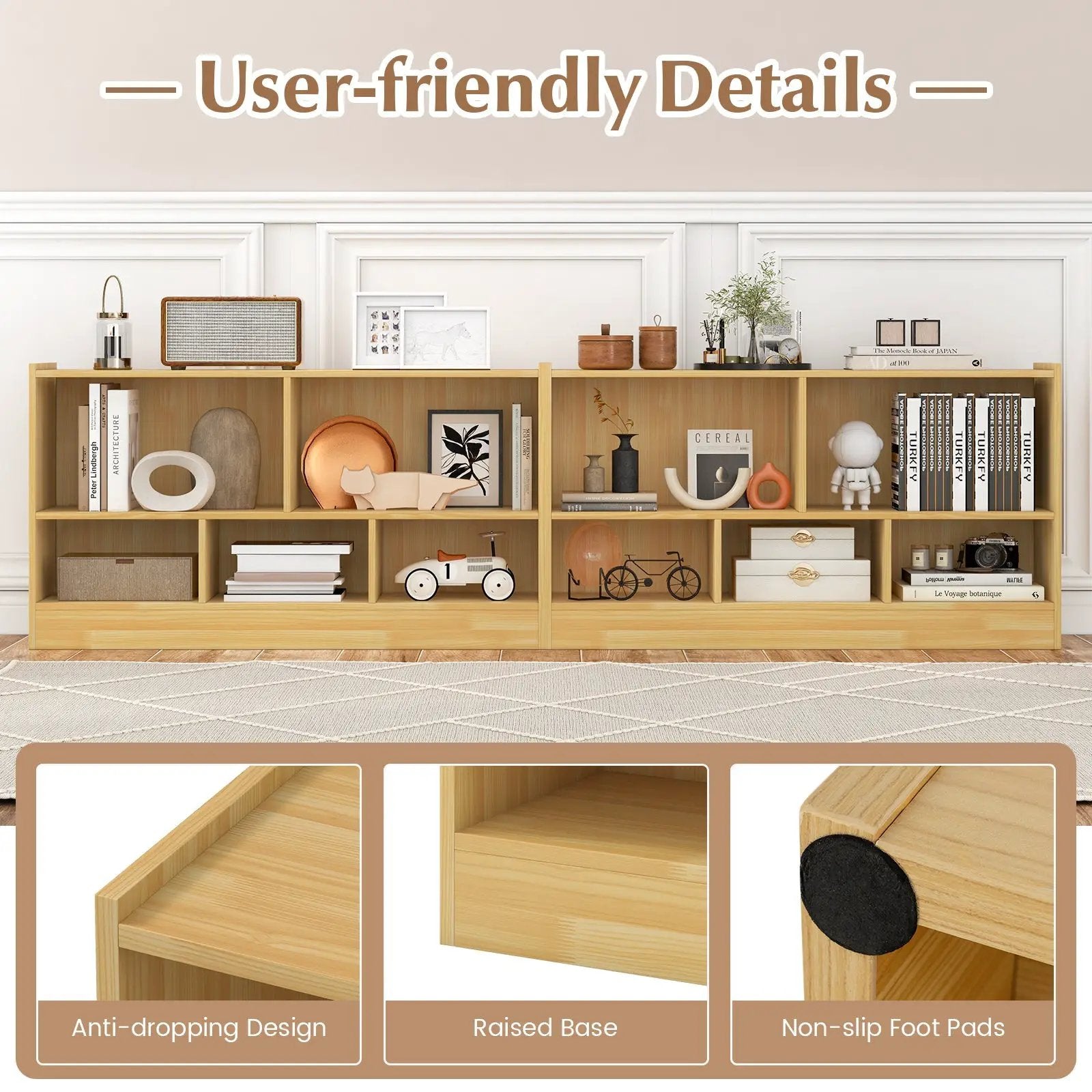 Kids 2-Shelf Bookcase 5-Cube Wood Toy Storage Cabinet Organizer by DirectDeals