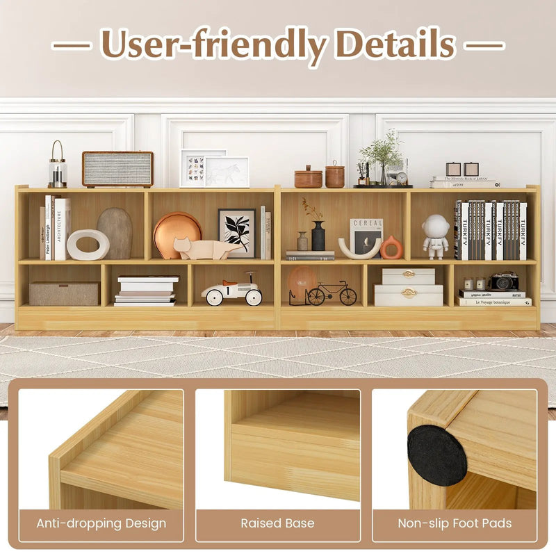 Kids 2-Shelf Bookcase 5-Cube Wood Toy Storage Cabinet Organizer by DirectDeals