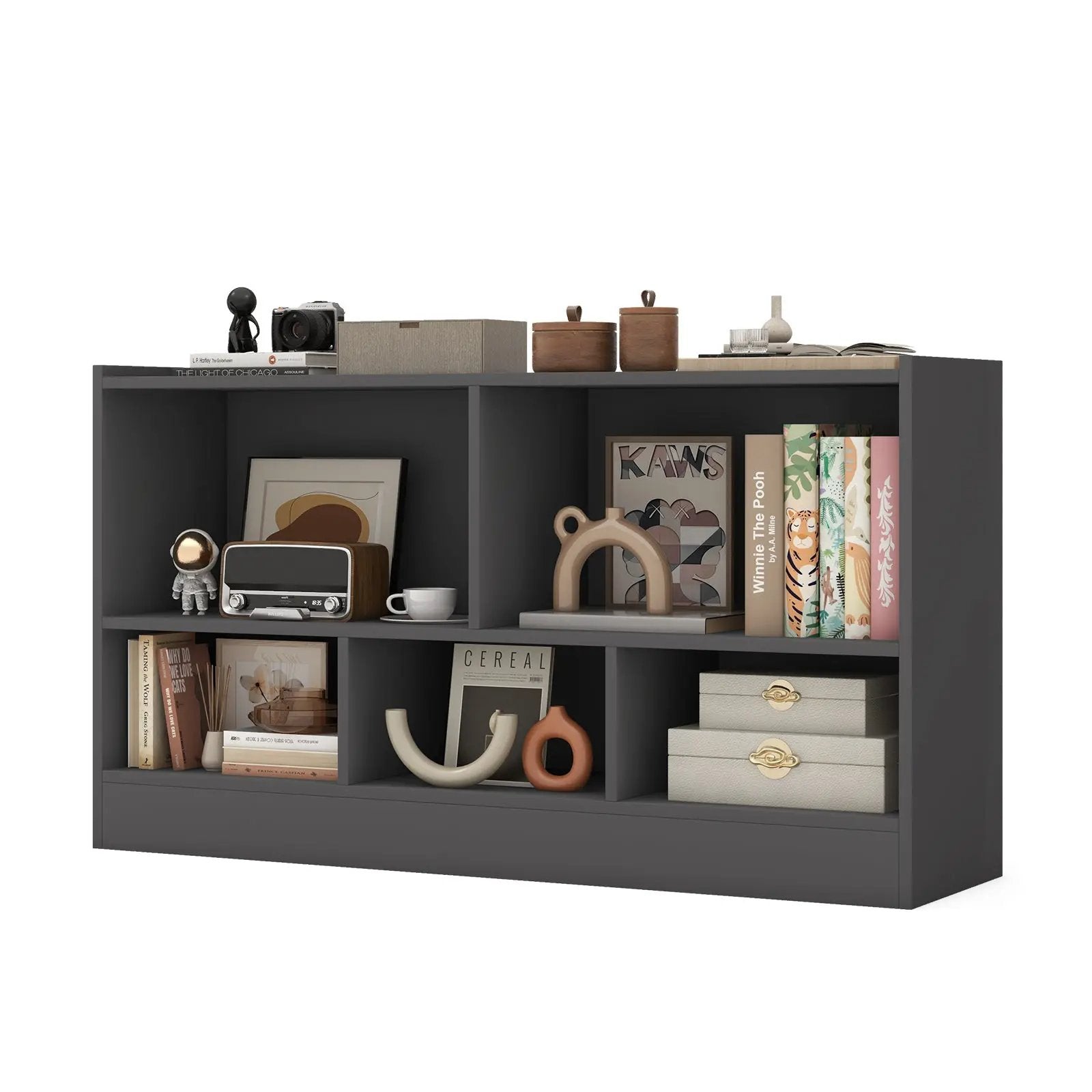 Kids 2-Shelf Bookcase 5-Cube Wood Toy Storage Cabinet Organizer by DirectDeals