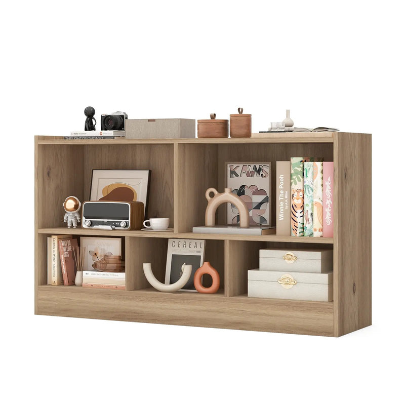 Kids 2-Shelf Bookcase 5-Cube Wood Toy Storage Cabinet Organizer by DirectDeals