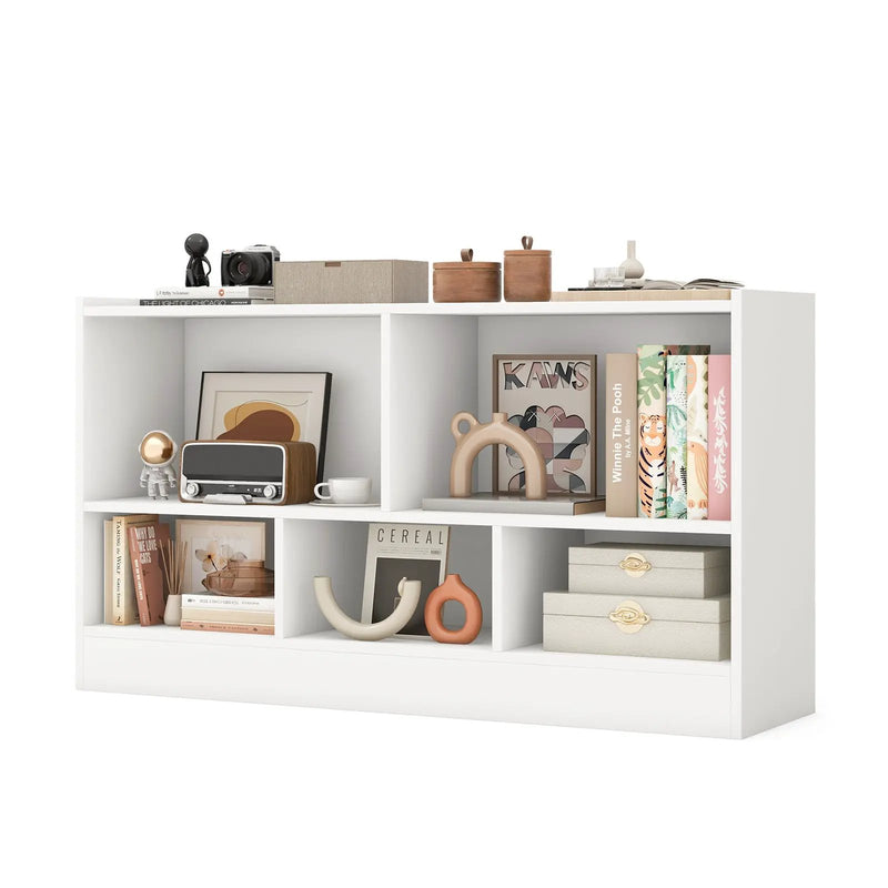 Kids 2-Shelf Bookcase 5-Cube Wood Toy Storage Cabinet Organizer by DirectDeals