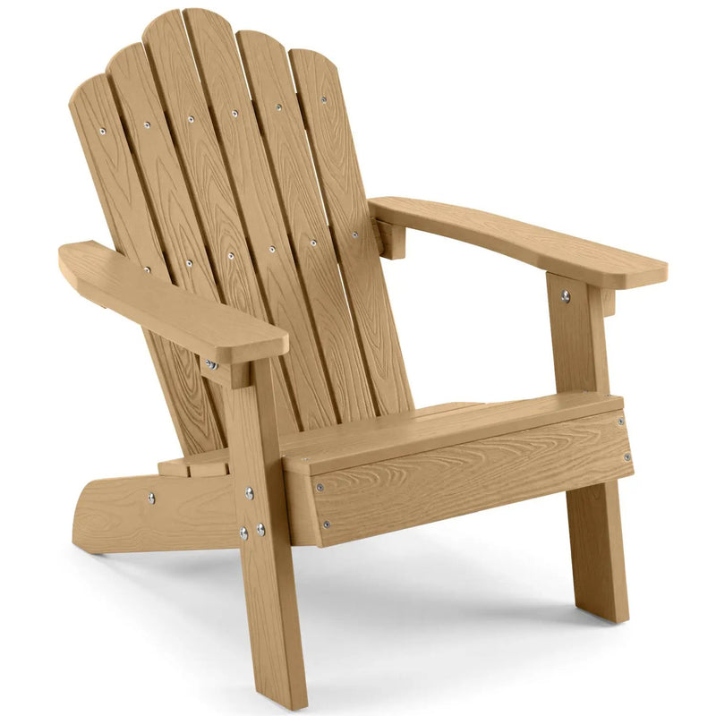 Kids Adirondack Chair All-weather Outdoor Chair for Children with Tilted High Backrest by DirectDeals
