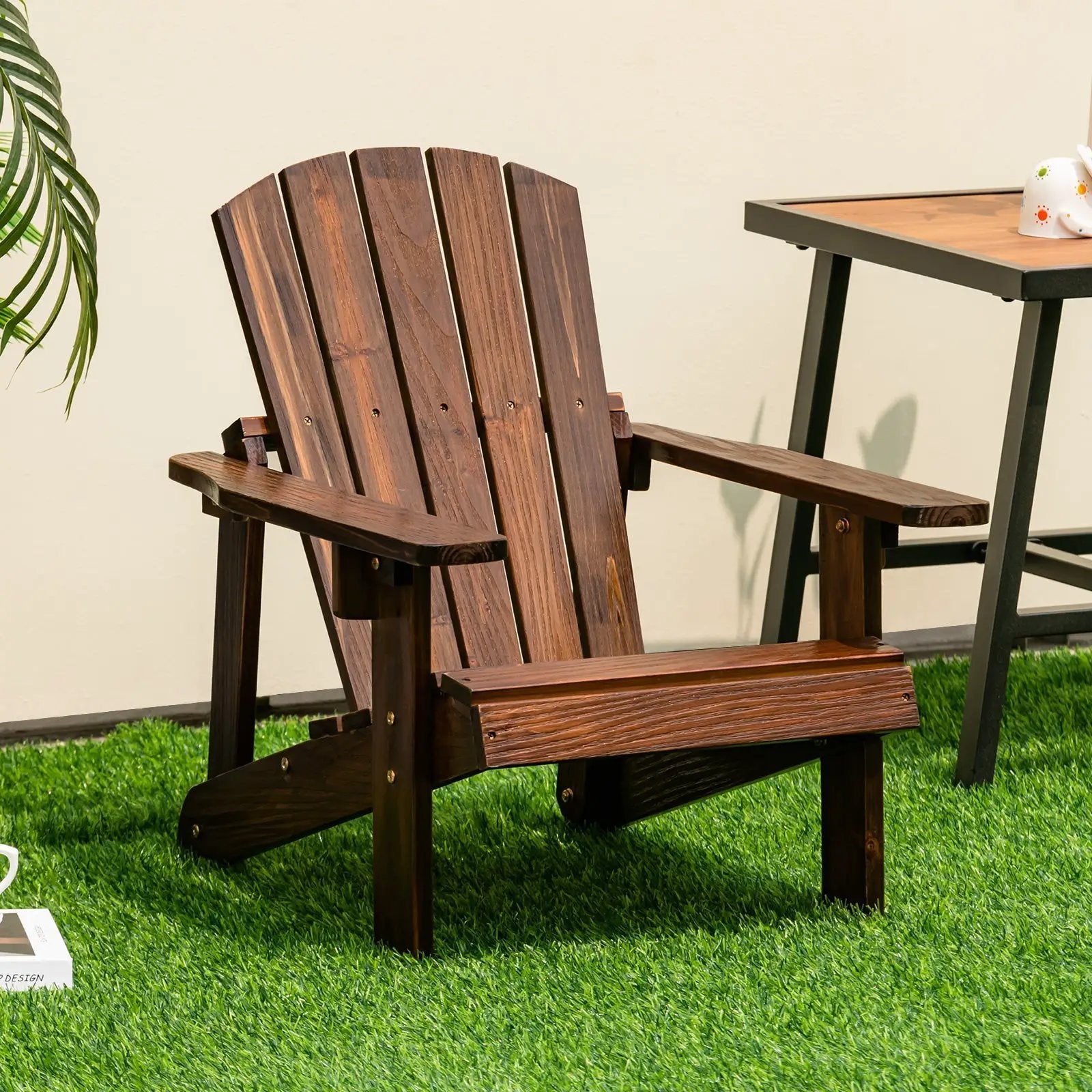 Kid's Adirondack Chair with High Backrest and Arm Rest by DirectDeals