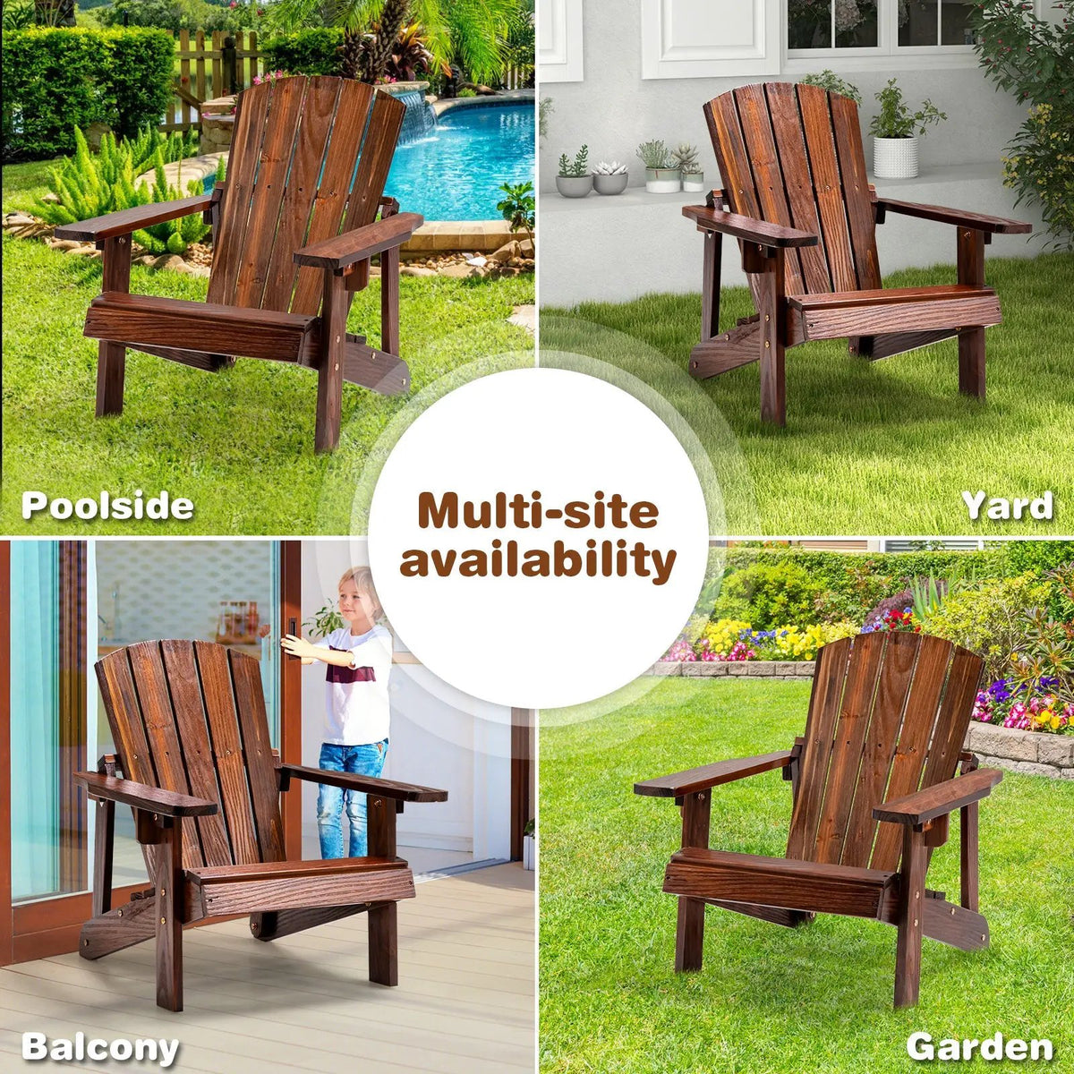 Kid's Adirondack Chair with High Backrest and Arm Rest, photo 12 of 16