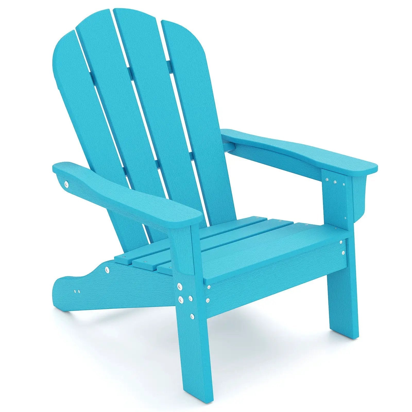 All-Weather HDPE Kid's Adirondack Chair with with High Backrest and Armrests-Turquoise by DirectDeals