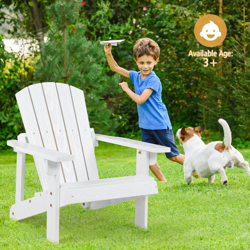 Kid's Adirondack Chair with High Backrest and Arm Rest by DirectDeals