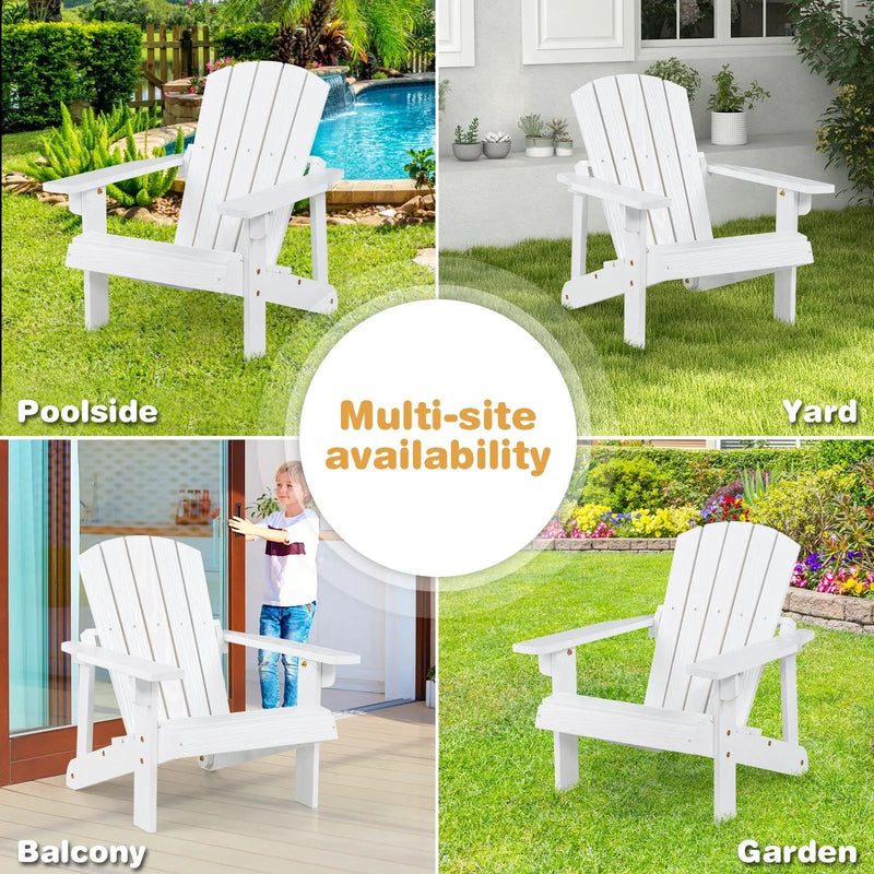 Kid's Adirondack Chair with High Backrest and Arm Rest by DirectDeals