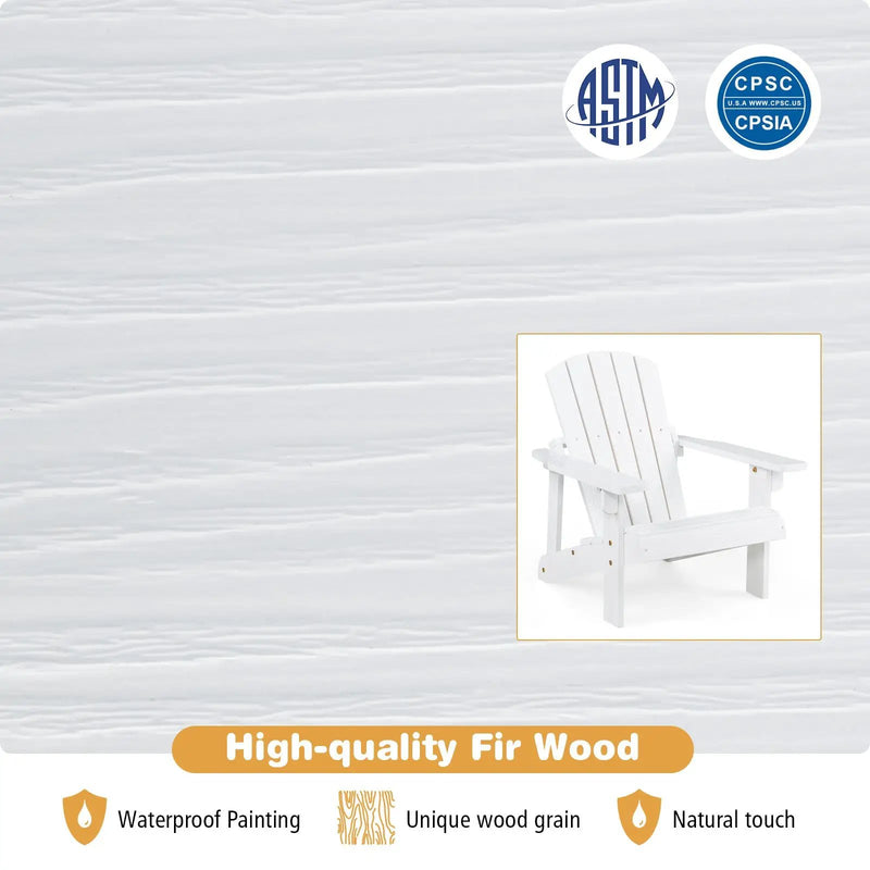 Kid's Adirondack Chair with High Backrest and Arm Rest by DirectDeals