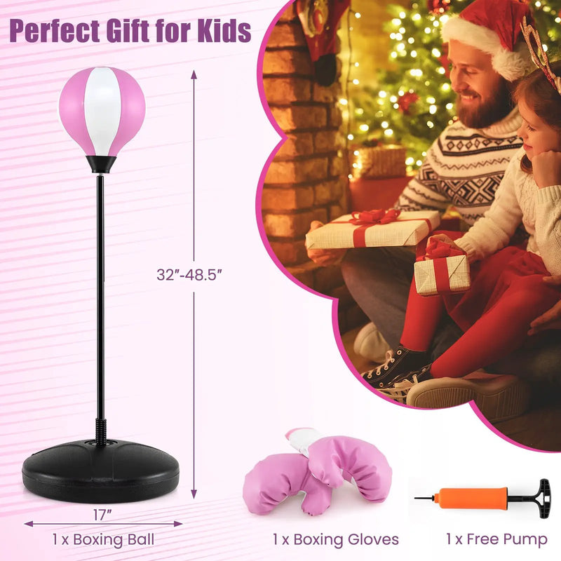 Kids Adjustable Stand Punching Bag Toy Set with Boxing Glove by DirectDeals