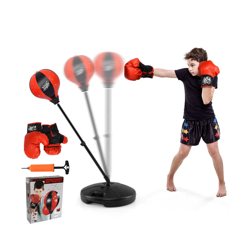 Kids Adjustable Stand Punching Bag Toy Set with Boxing Glove by DirectDeals