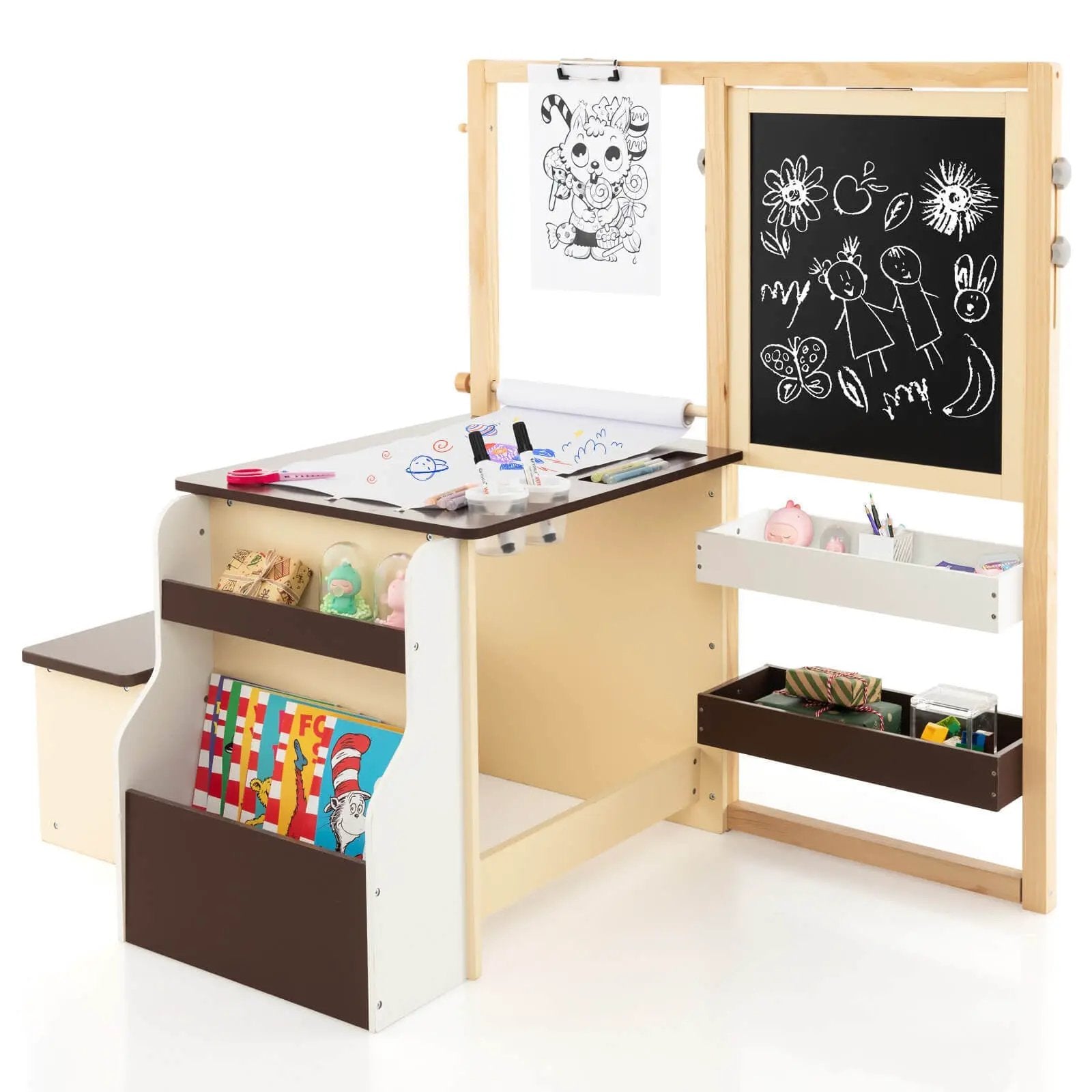 Kids Art Center Wooden Table Bench Set by DirectDeals