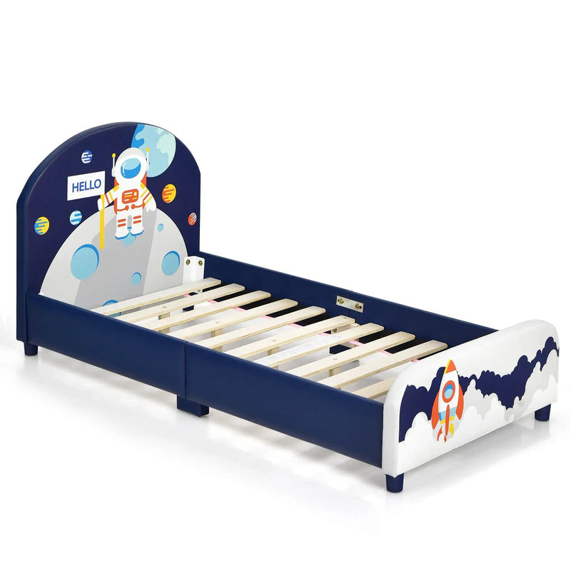 Kids Upholstered Platform Bed with Headboard and Footboard by DirectDeals