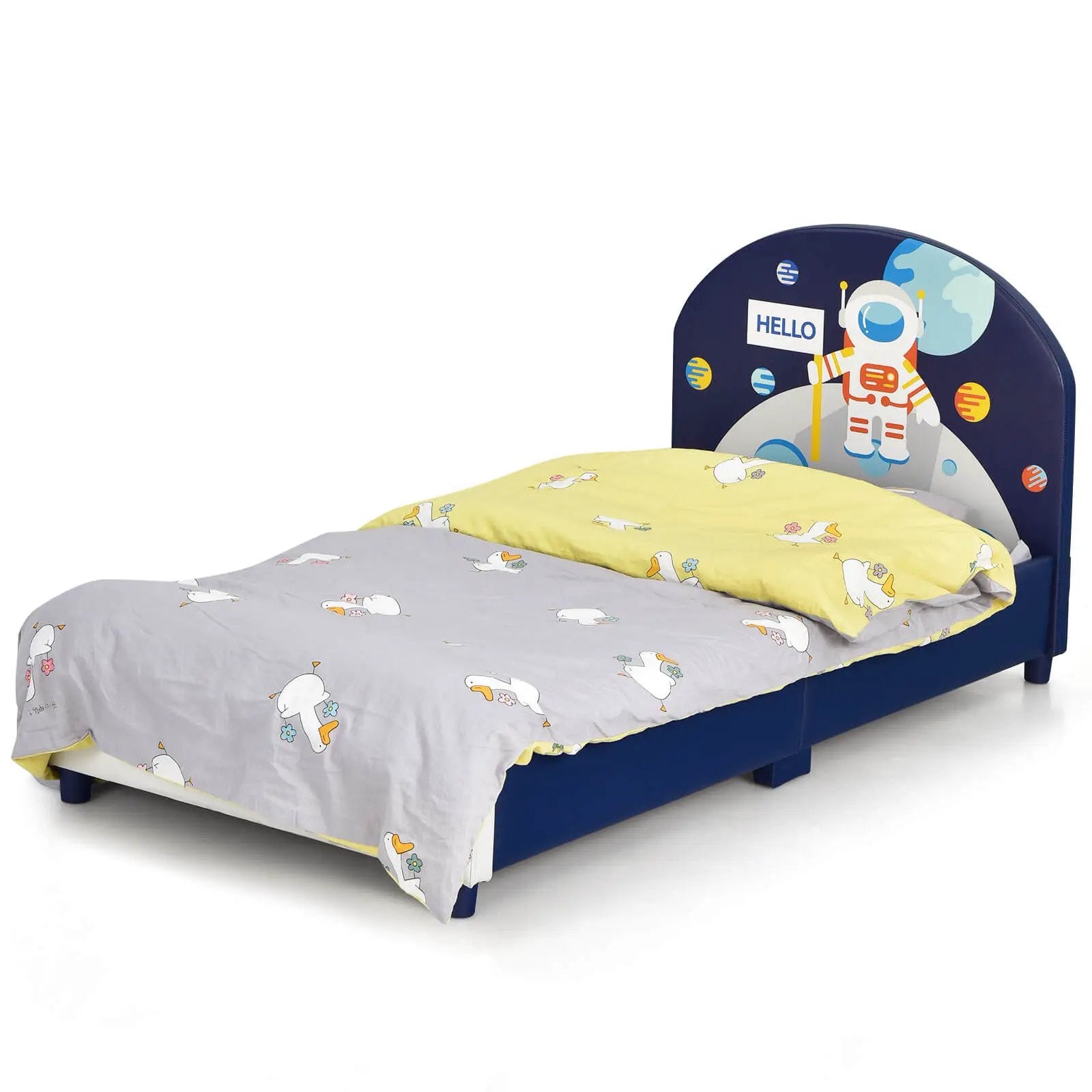 Kids Upholstered Platform Bed with Headboard and Footboard by DirectDeals