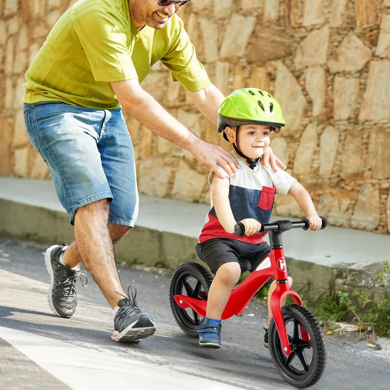 Kids Balance Bike with Rotatable Handlebar and Adjustable Seat Height-Red by DirectDeals