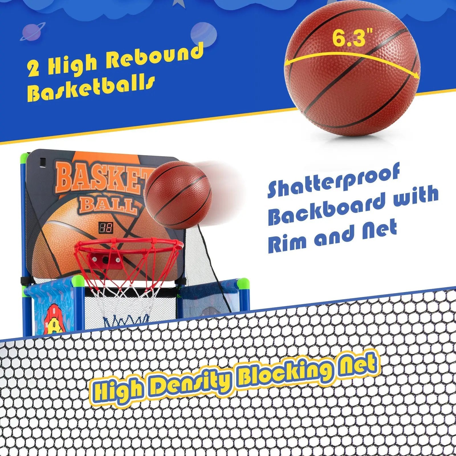 Kids Basketball Arcade Game with Electronic Scoreboard and Sound Effect by DirectDeals