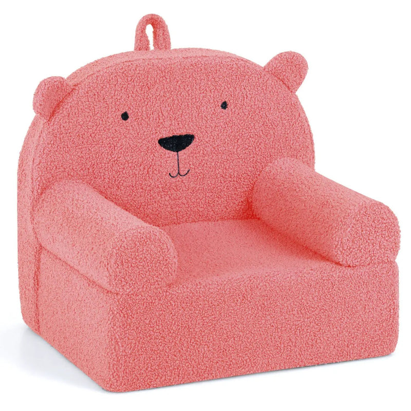 Kids Bear Sofa Toddler Foam Couch with Soft Fleece Fabric Cover by DirectDeals