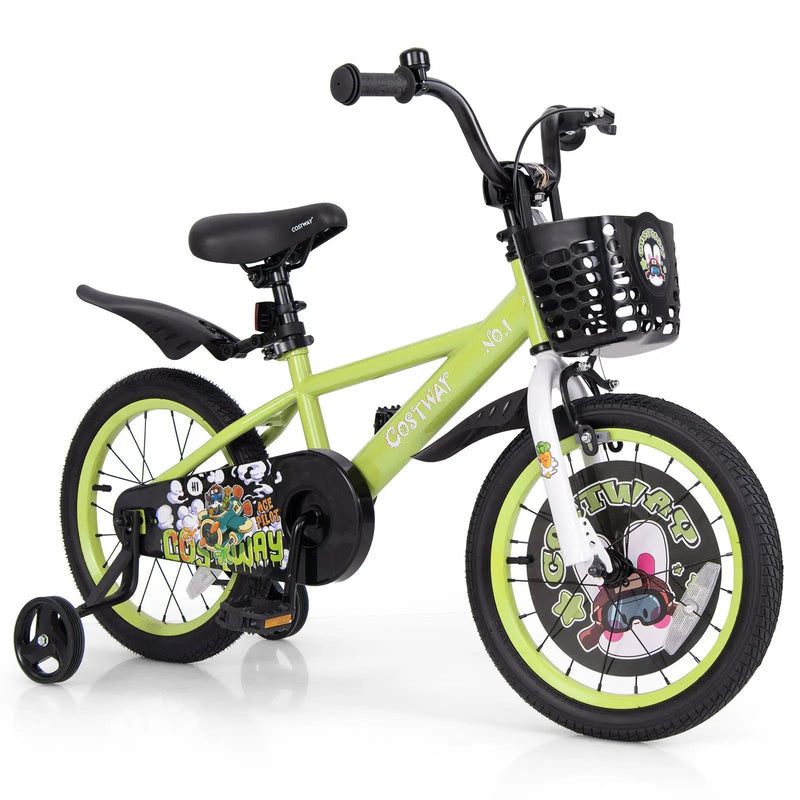 14 Inch Kids Bike Adjustable with Detachable Training Wheels for 3-5 Years Old-14 inches by DirectDeals