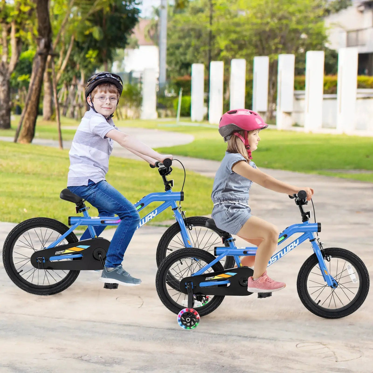18 Inch Kids Bike LED Lighted Adjustable with Training Wheels for 4-8 Years Old Kids-18 inches, photo 2 of 9