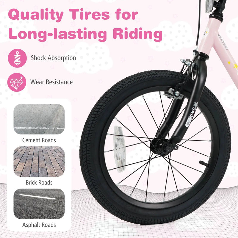 Kids Bike for 3-7 Years Old Boys and Girls 12/14/16-Inch Children Bicycle by DirectDeals