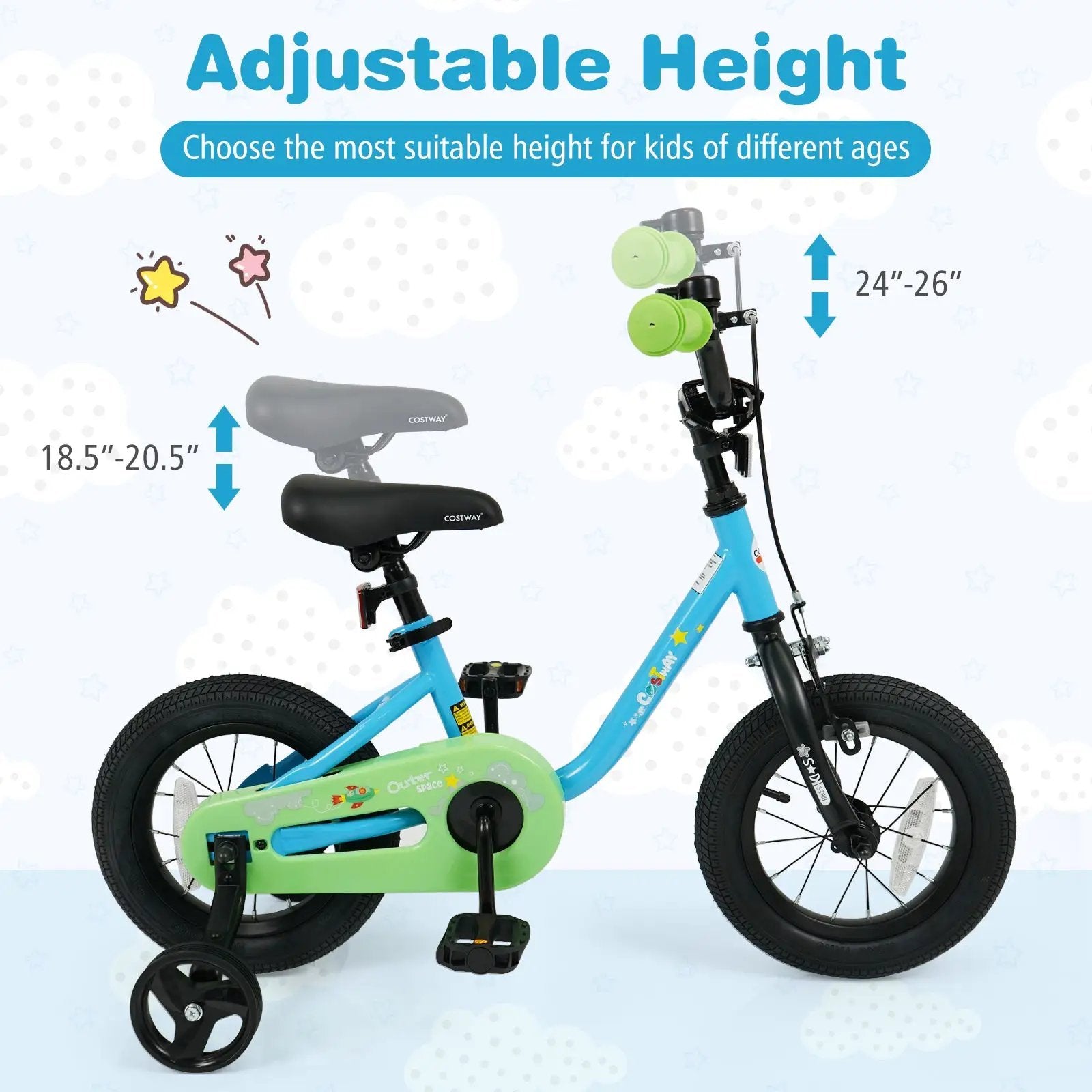 Kids Bike for 3-7 Years Old Boys and Girls 12/14/16-Inch Children Bicycle Blue by DirectDeals