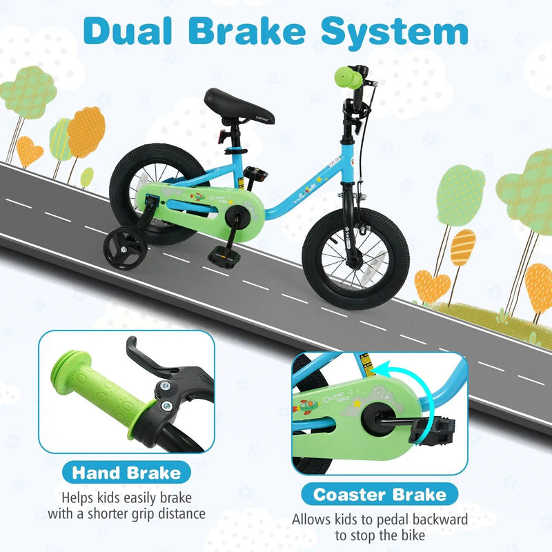 Kids Bike for 3-7 Years Old Boys and Girls 12/14/16-Inch Children Bicycle Blue by DirectDeals