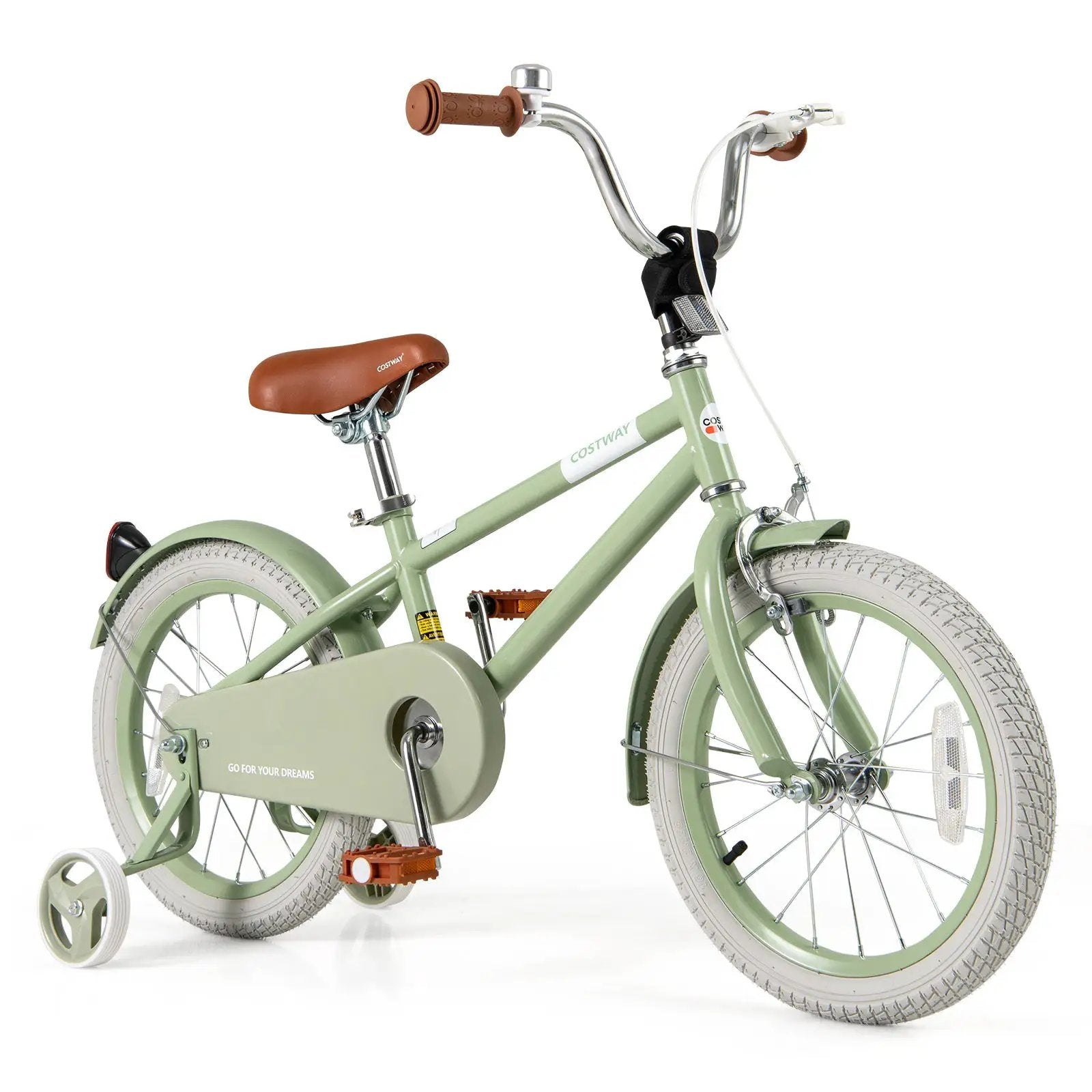 Kids Bike with Adjustable Handlebar and Saddle Green by DirectDeals