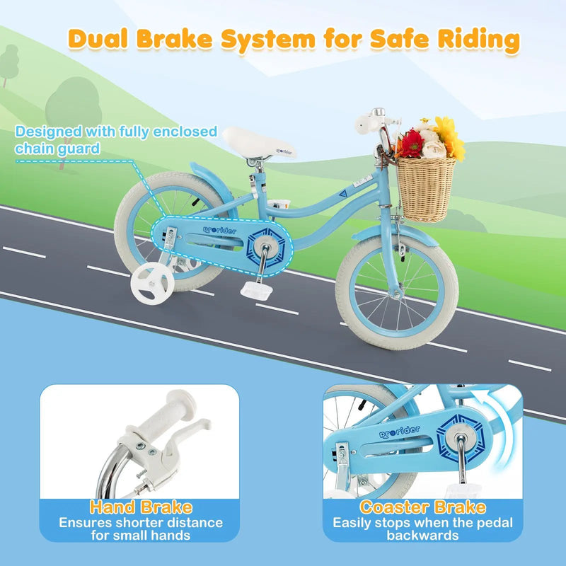 14-Inch Kids Bike with Training Wheels and Adjustable Handlebar Seat by DirectDeals