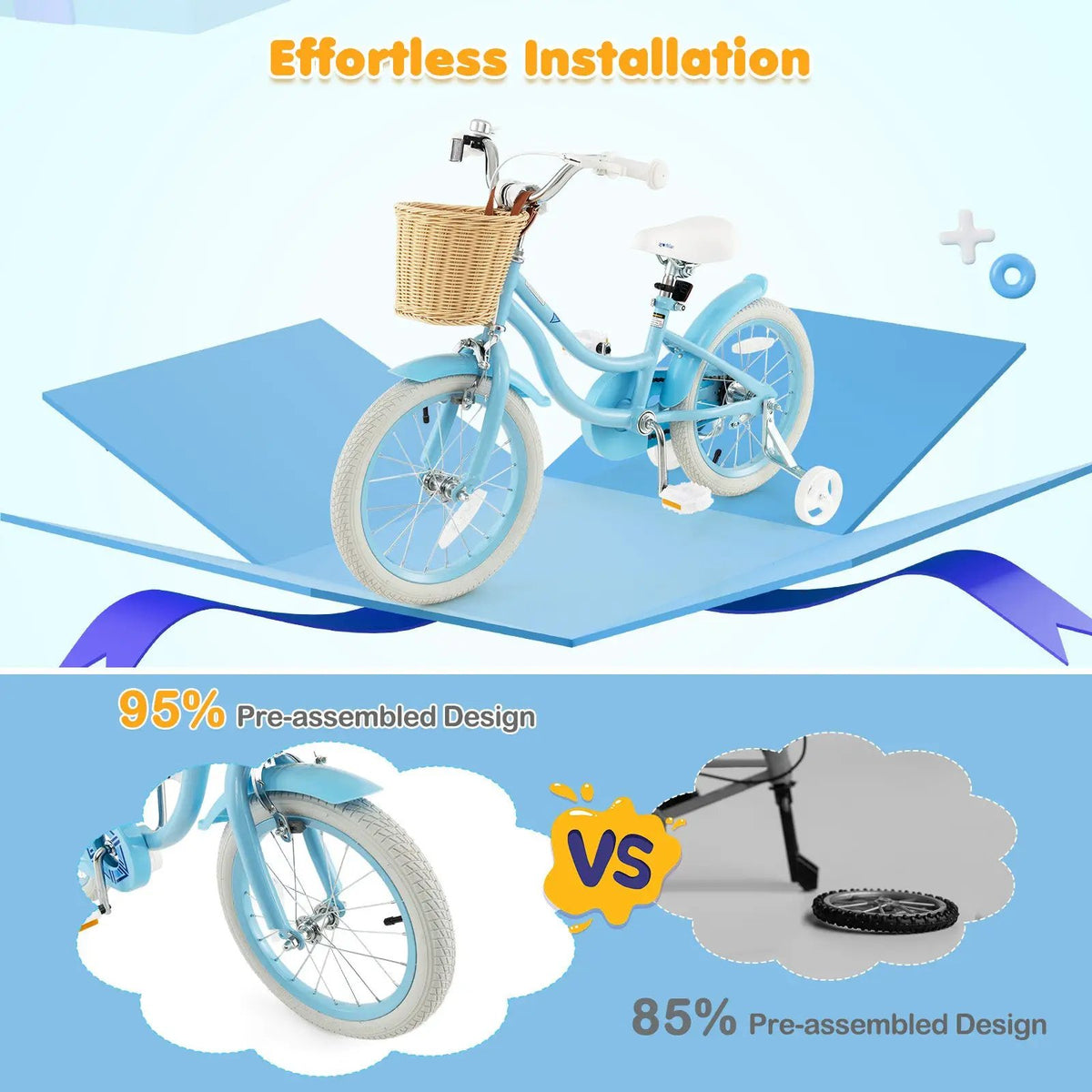 16-Inch Kids Bike with Training Wheels and Adjustable Handlebar Seat, photo 8 of 10