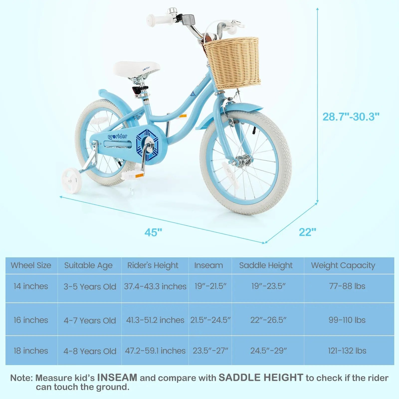 16-Inch Kids Bike with Training Wheels and Adjustable Handlebar Seat by DirectDeals