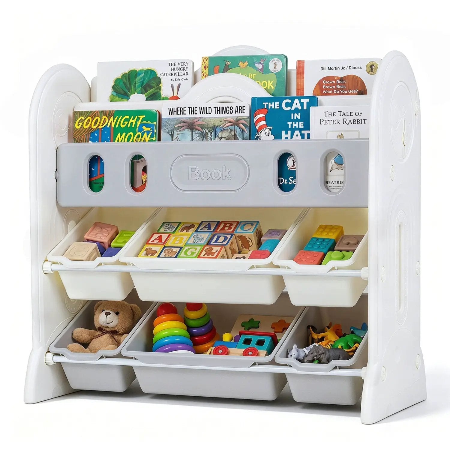 Kids Bookshelf and Toy Storage Organizer with 6 Bins by DirectDeals