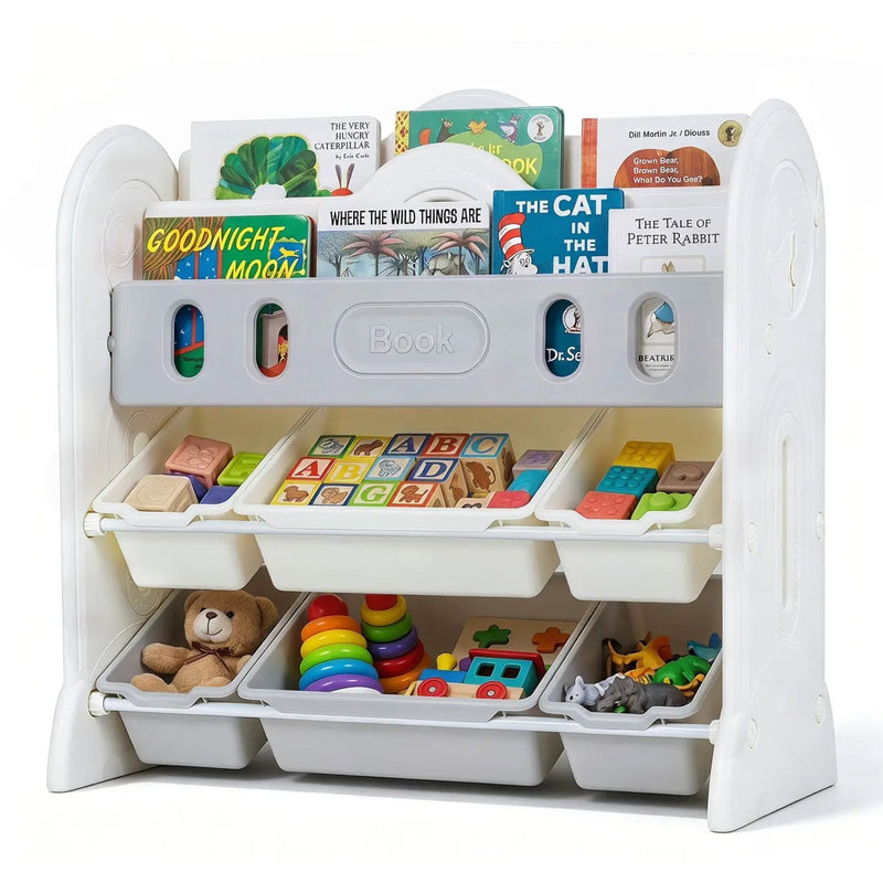 Kids Bookshelf and Toy Storage Organizer with 6 Bins by DirectDeals