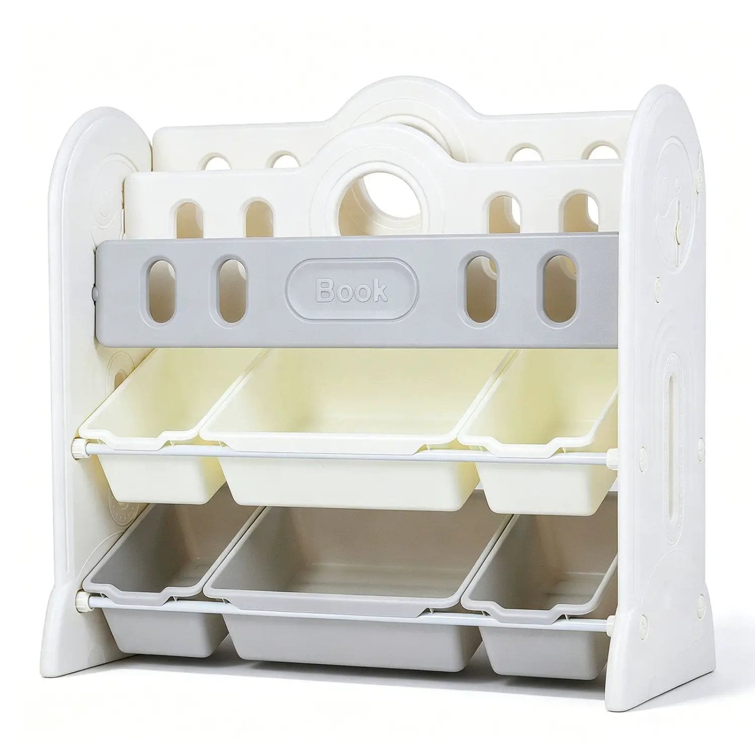 Kids Bookshelf and Toy Storage Organizer with 6 Bins by DirectDeals