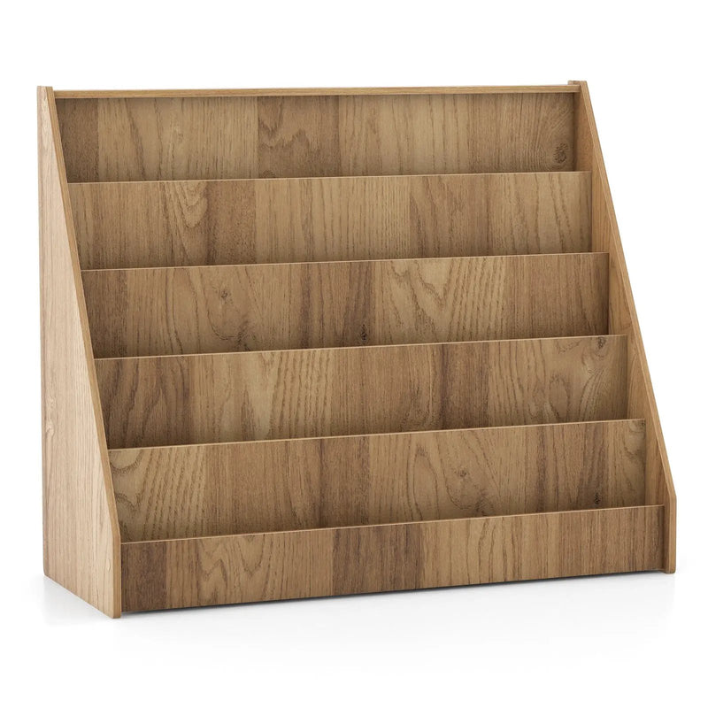 5-Tier Kids Bookshelf with Deep Compartments and Stable Baby Book Case by DirectDeals