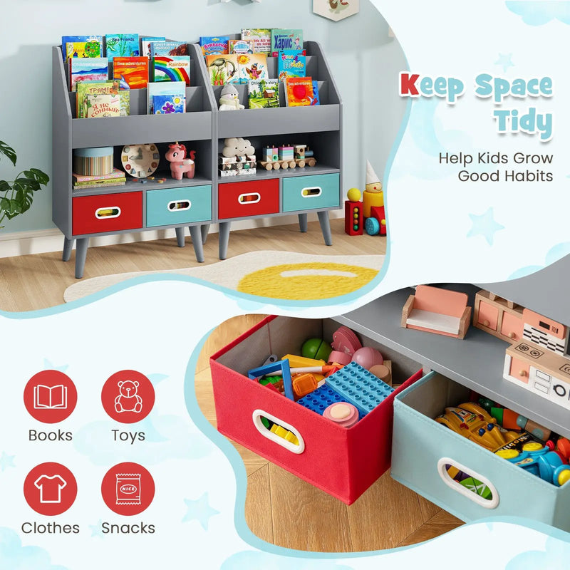 Kids Bookshelf with Open Compartment for Toddlers 3+ Years Old by DirectDeals