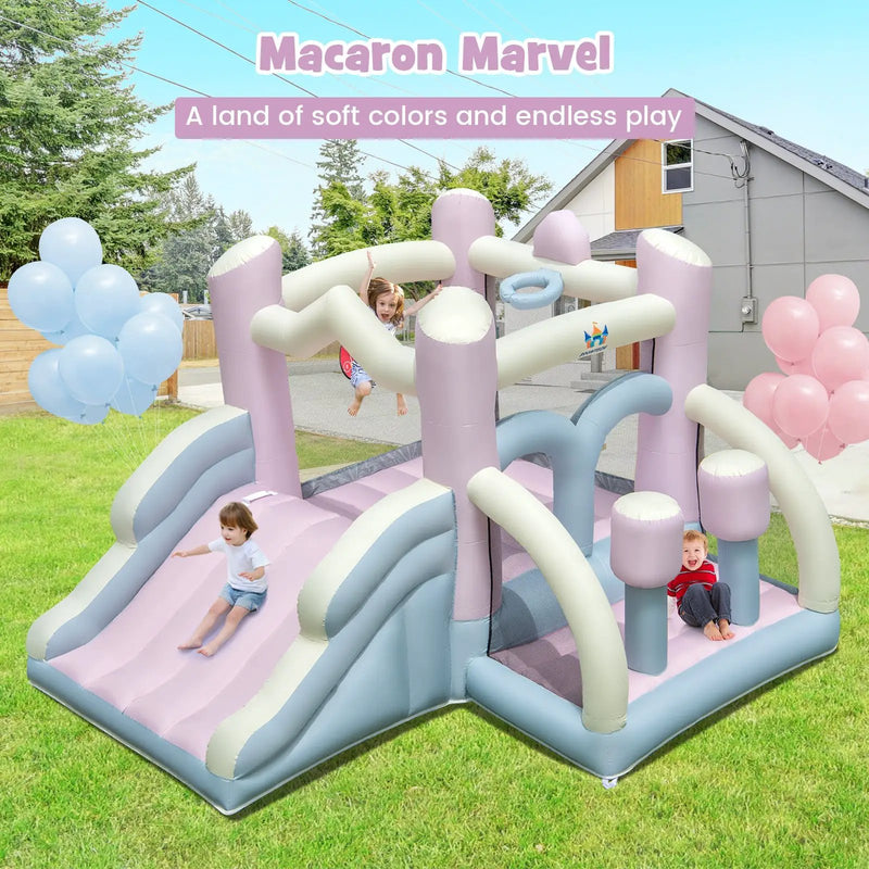 Kids Bounce House with Slide and 2 Boxing Columns for Party without Blower by DirectDeals
