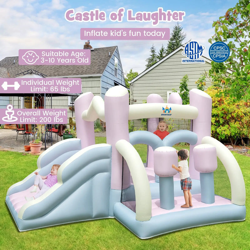 Kids Bounce House with Slide and 2 Boxing Columns for Party without Blower by DirectDeals