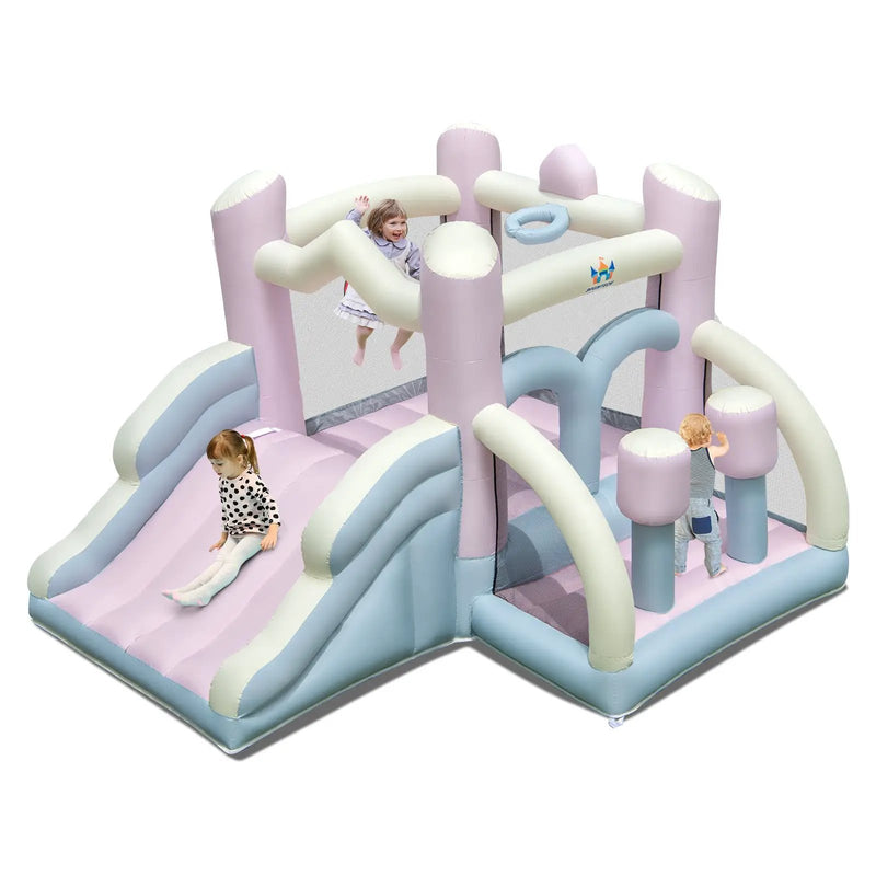 Kids Bounce House with Slide and 2 Boxing Columns for Party without Blower by DirectDeals