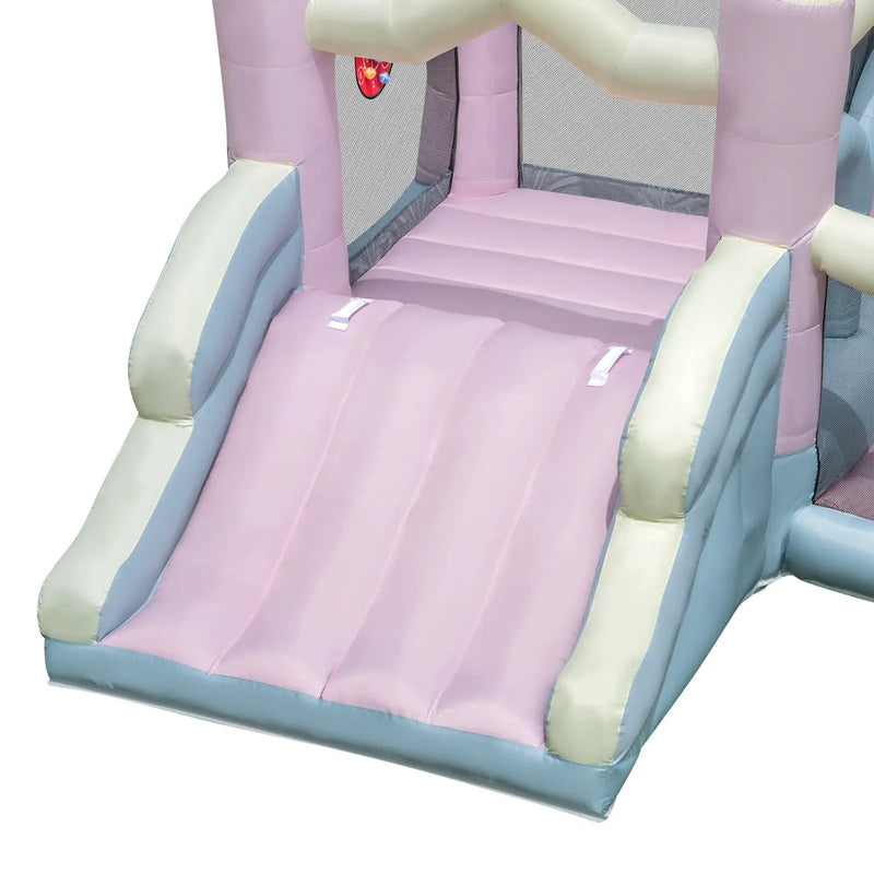 Kids Bounce House with Slide and 2 Boxing Columns for Party with 480W Blower by DirectDeals