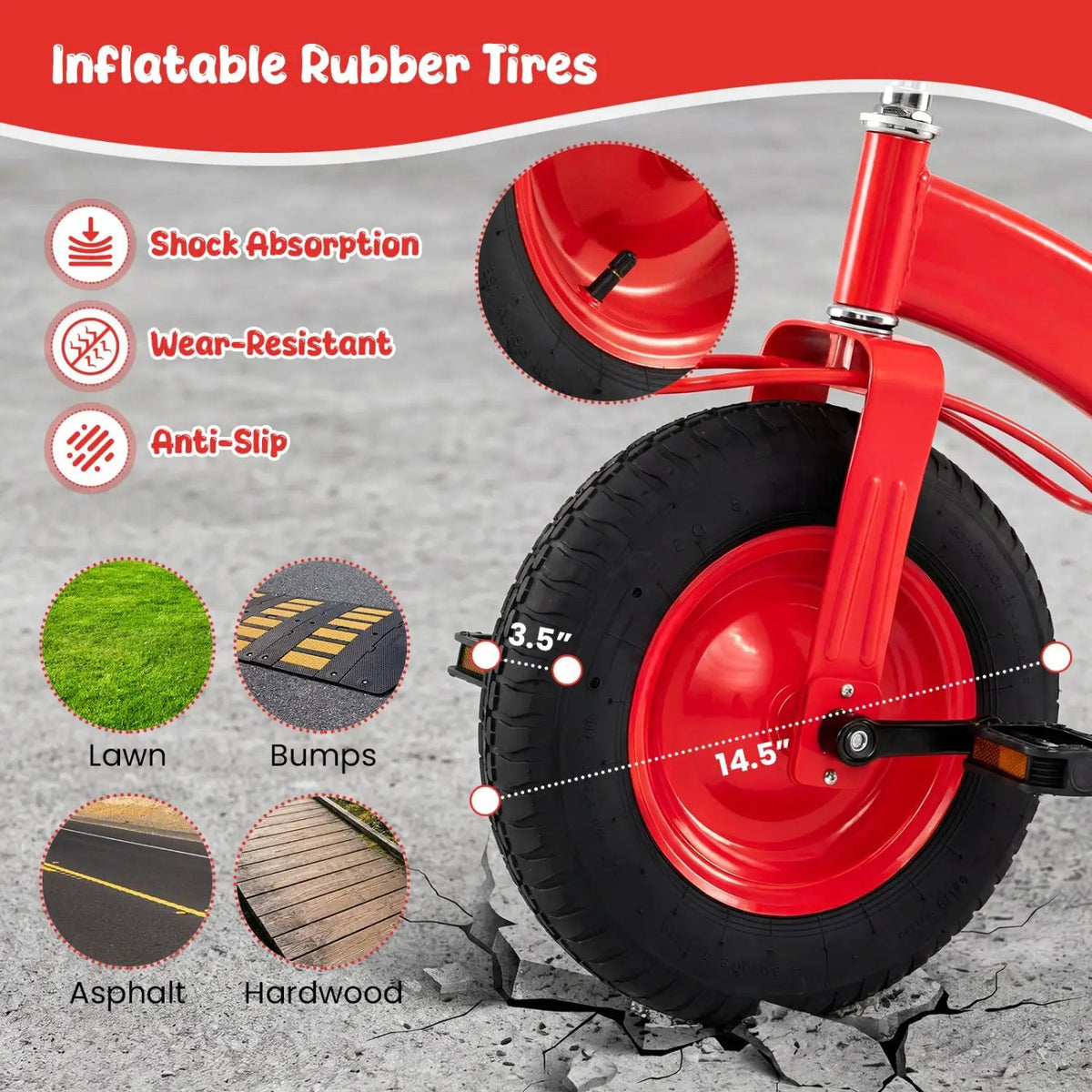 Kids Carbon Steel Bike with 15-Inch Inflatable Tires, photo 16 of 16