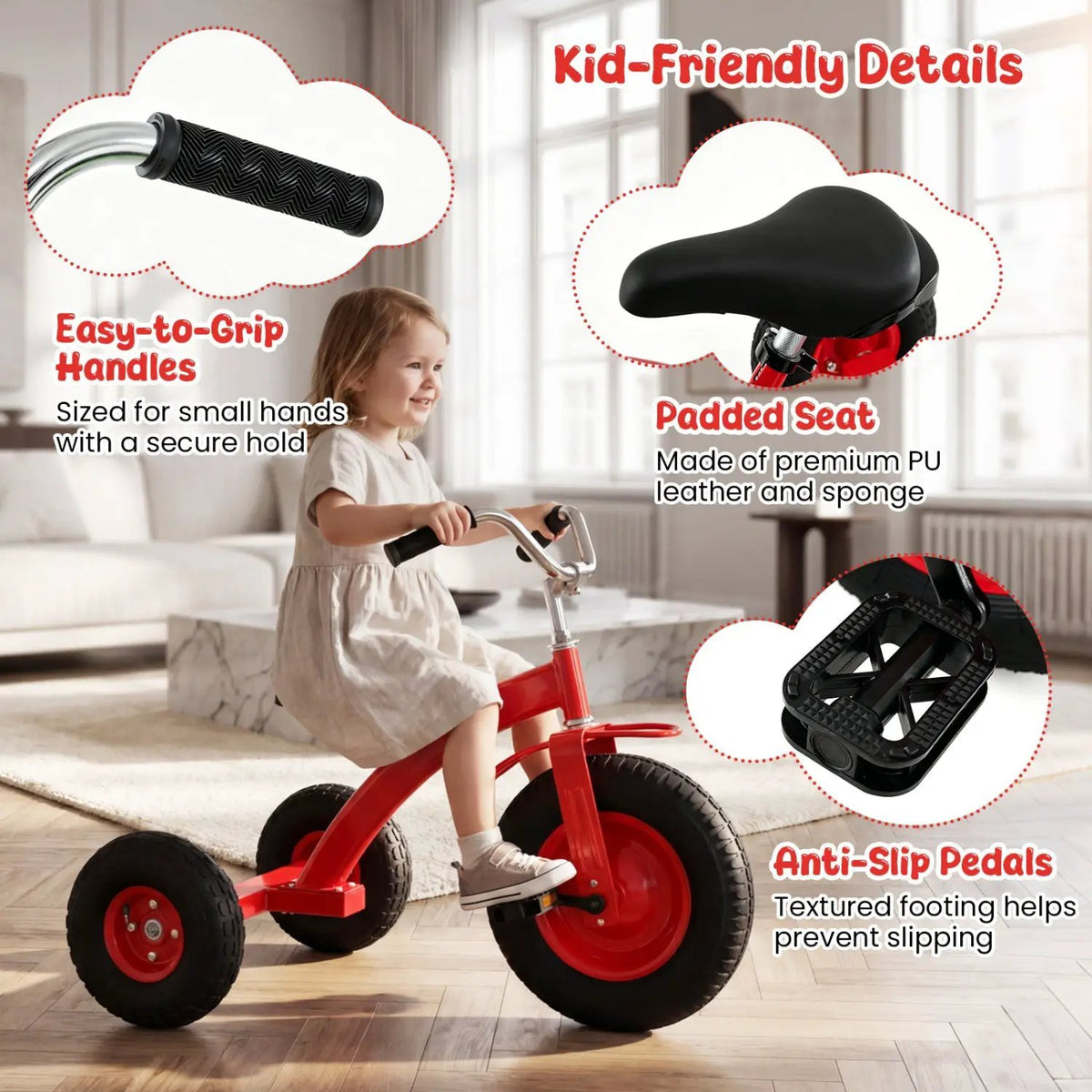 Kids Carbon Steel Bike with 15-Inch Inflatable Tires, photo 15 of 16