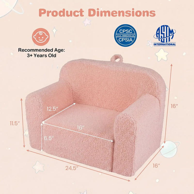 Kids Couch Portable Toddler Sofa with Anti-slip Base by DirectDeals