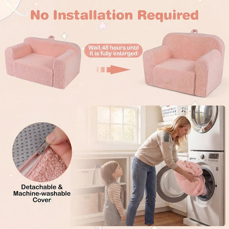 Kids Couch Portable Toddler Sofa with Anti-slip Base by DirectDeals