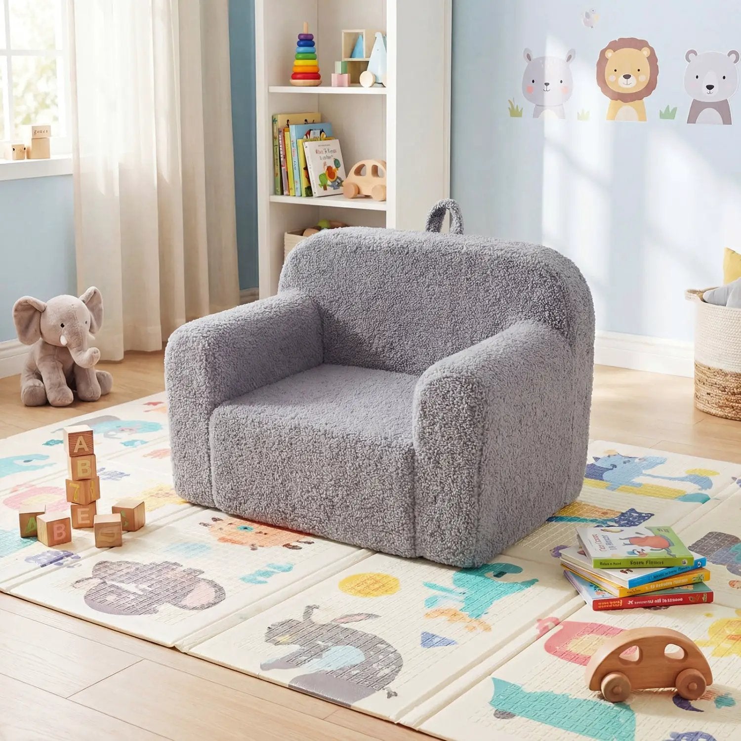 Kids Couch Portable Toddler Sofa with Anti-slip Base by DirectDeals