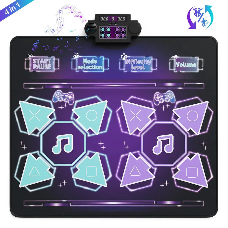 Electronic Kids Dance Mat with 8 Songs & LED Lights by DirectDeals