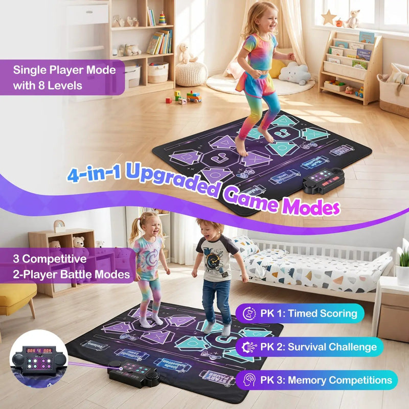 Electronic Kids Dance Mat with 8 Songs & LED Lights by DirectDeals