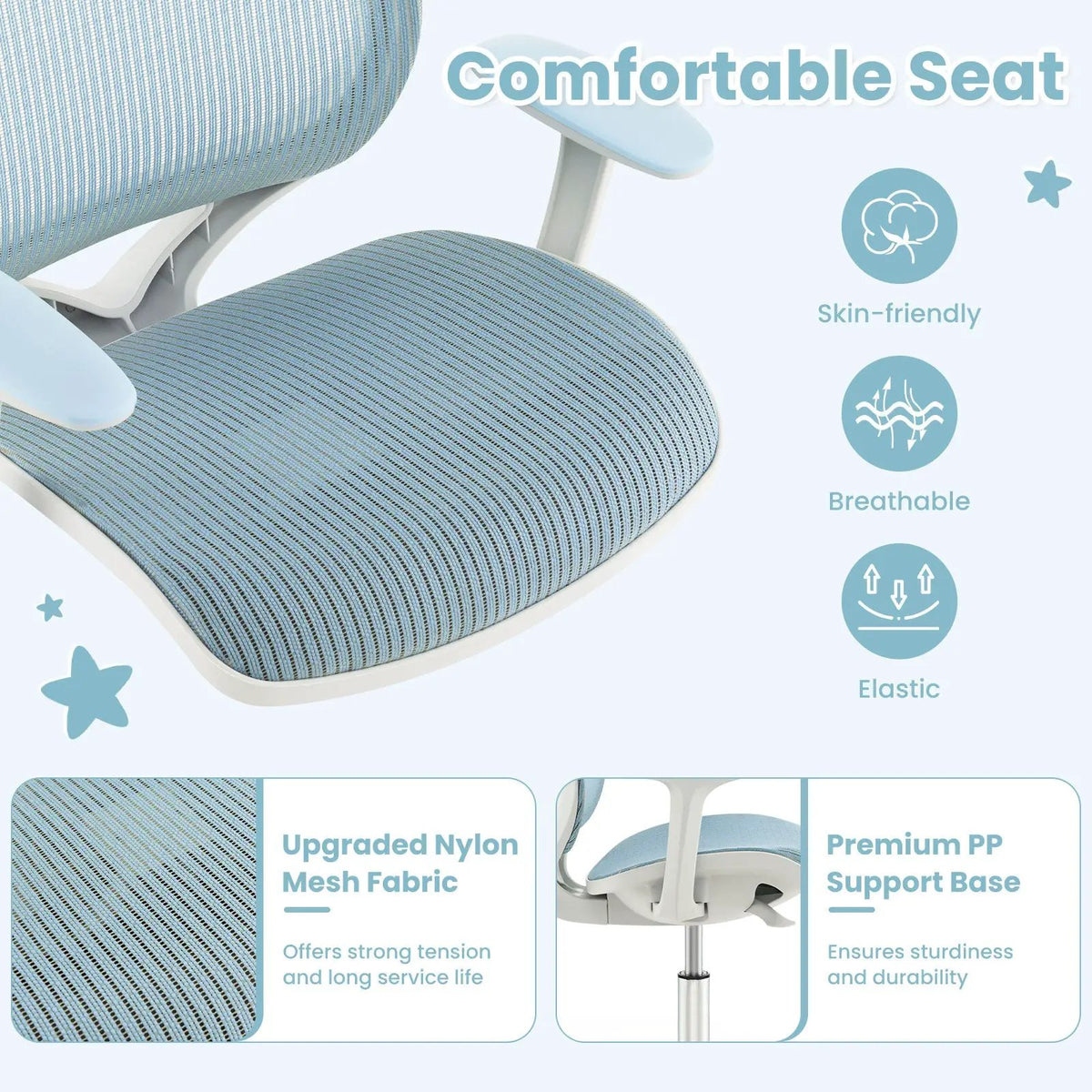 Swivel Mesh Children Computer Chair with Adjustable Height, photo 8 of 11