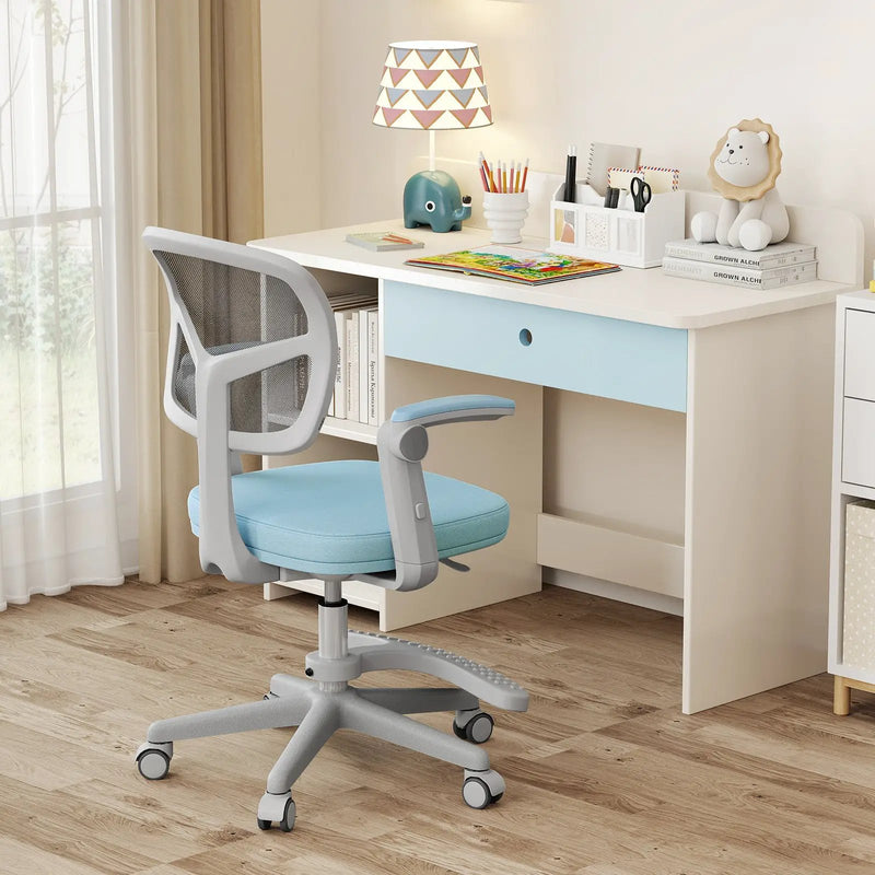 Kids Desk Chair Children Study Chair with Adjustable Height Armrest and Footrest by DirectDeals