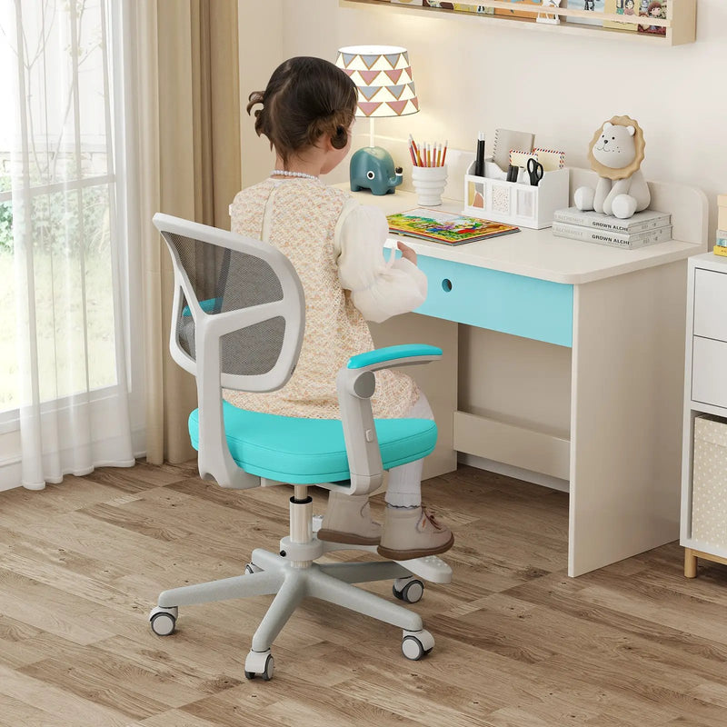 Kids Desk Chair Children Study Chair with Adjustable Height Armrest and Footrest by DirectDeals
